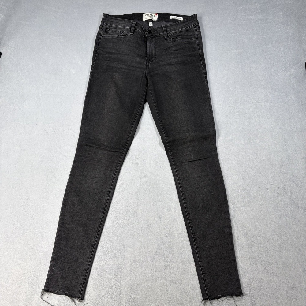 FRAME Le Skinny de Jeanne Jeans Women's 28 Stretch  Fray Hem Distress USA‎ Made